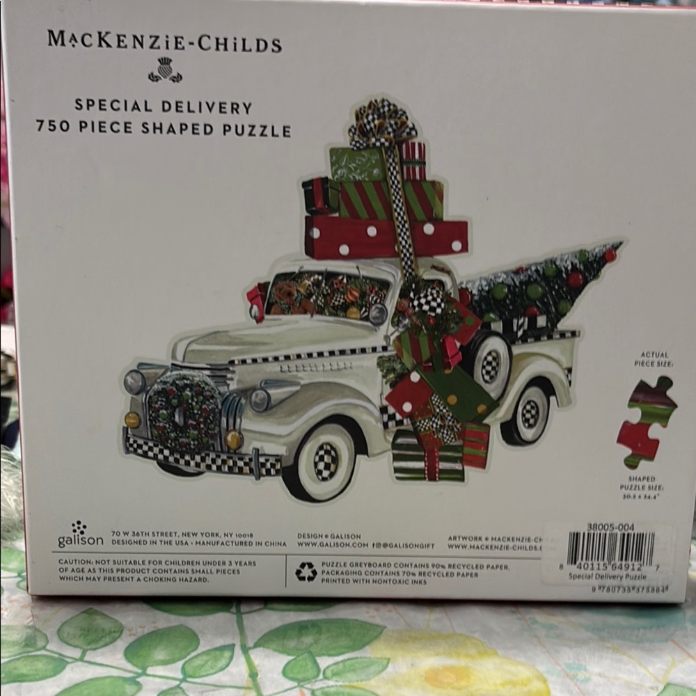 MacKenzie-Childs Special Delivery Puzzle with Red, Green, and Black Accents - Picture 2 of 2
